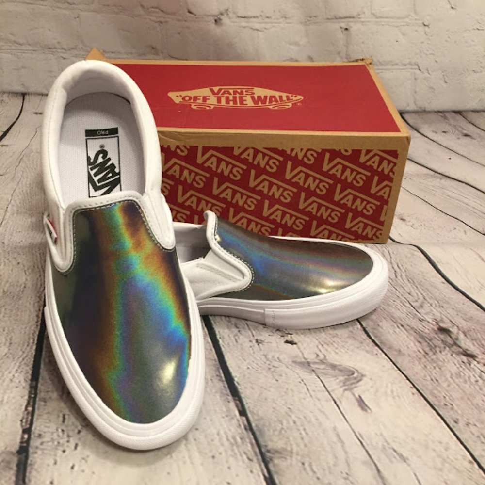 VANS Iridescent Slip-On Pro Skate Shoes Men's 6.5